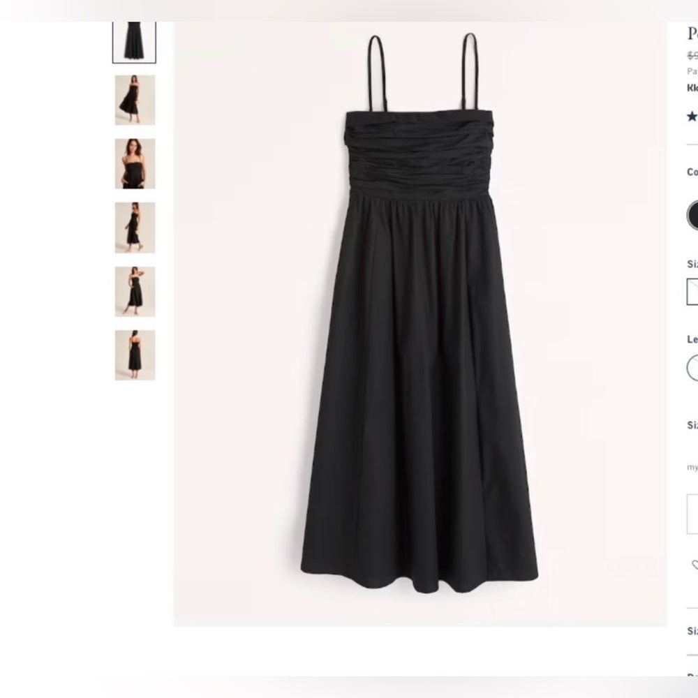 Abercrombie Convertible Strapless Poplin Emerson Midi Dress